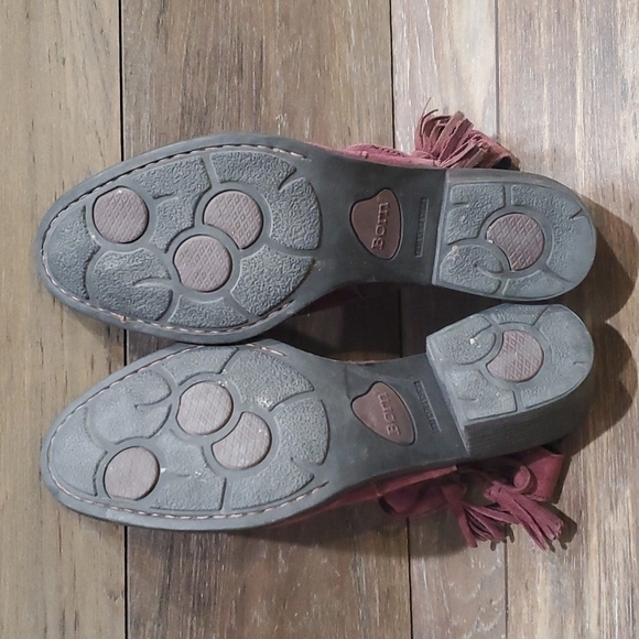 Born Women Suede Ankle sandals booties block heels open back sz 9 - Picture 8 of 12